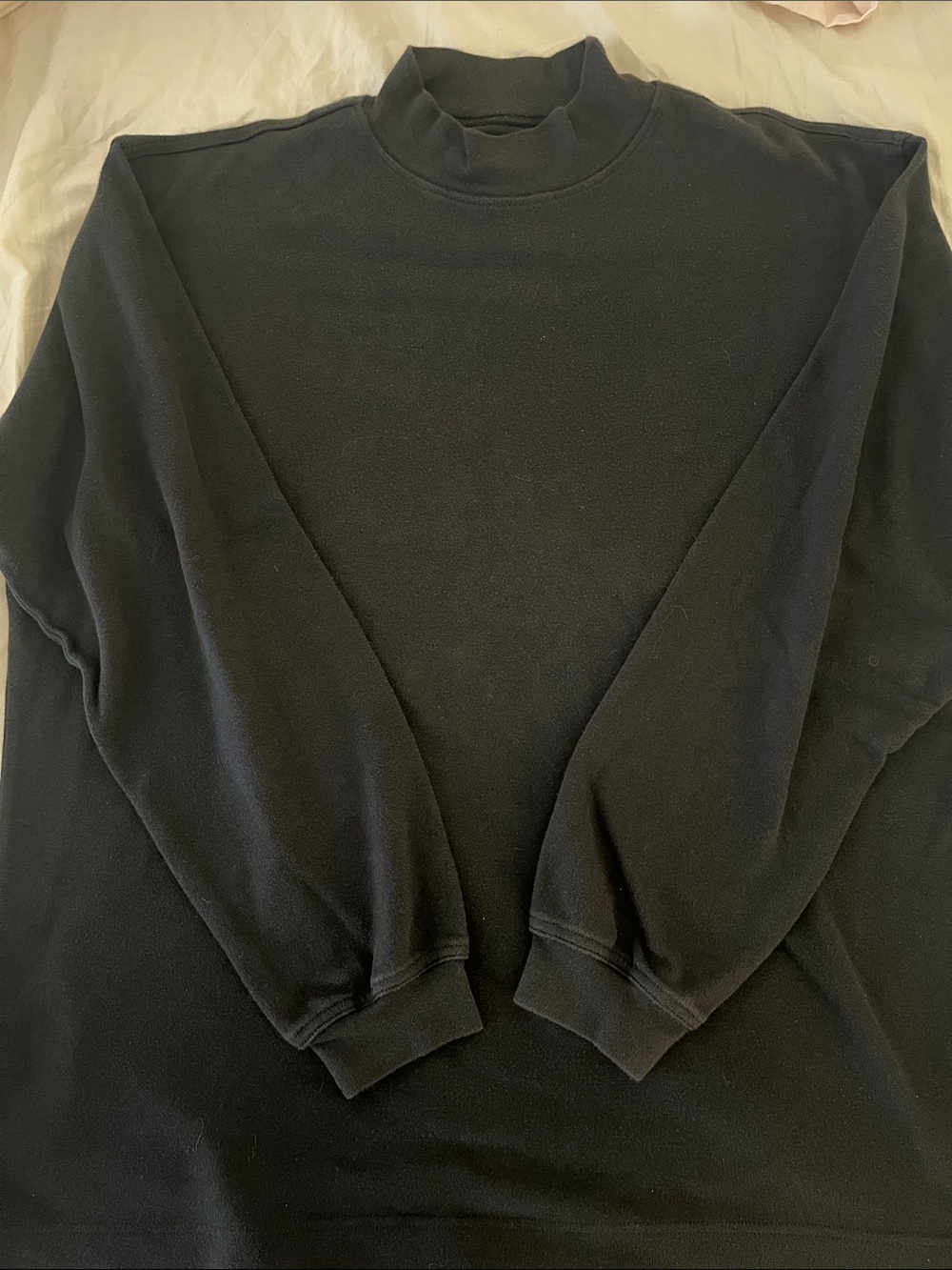 Vintage Cutter & Buck Men’s Large Black 100% Cotton Mock Neck Sweatshirt L